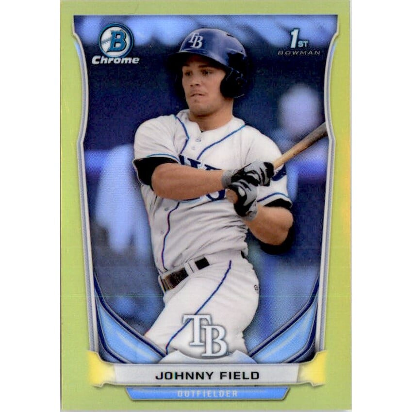 2014 Bowman Chrome Mini Factory Set Yellow Refractors #186 Johnny Field