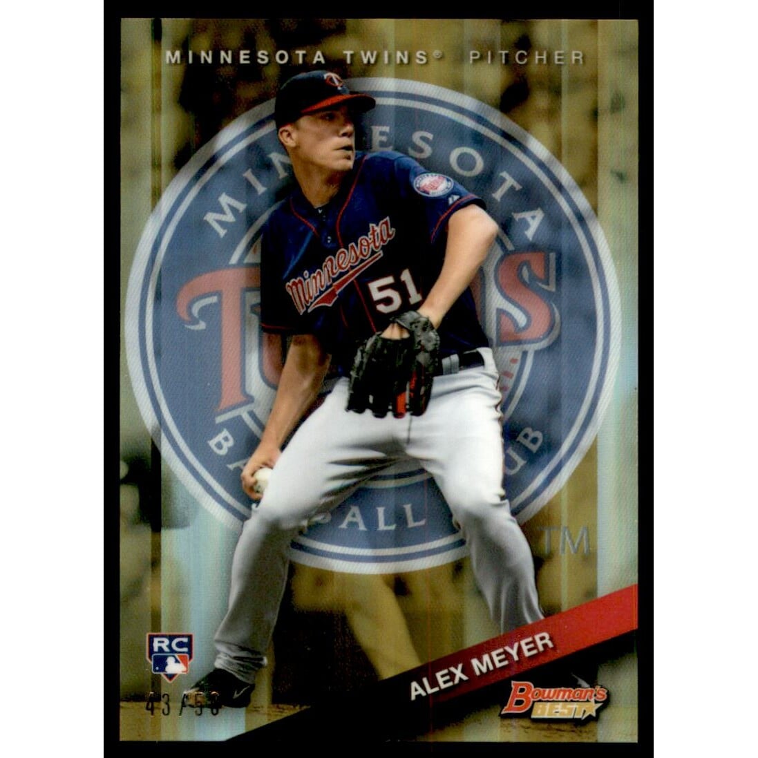 2015 Bowman’s Best Gold Refractors #44 Alex Meyer