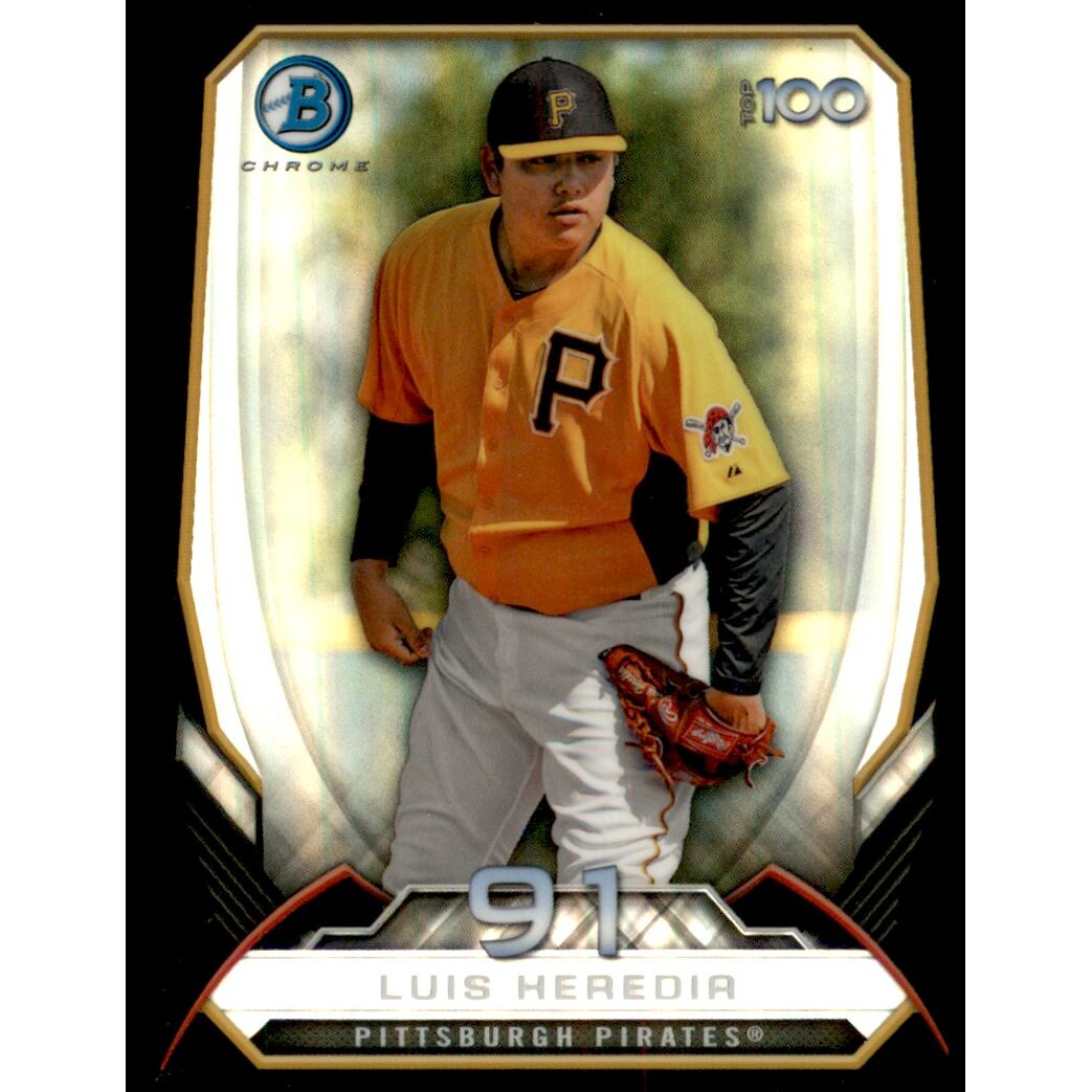 2014 Bowman Chrome Top 100 Prospects Die Cut Refractors #BTP91 Luis Heredia. rookie card picture