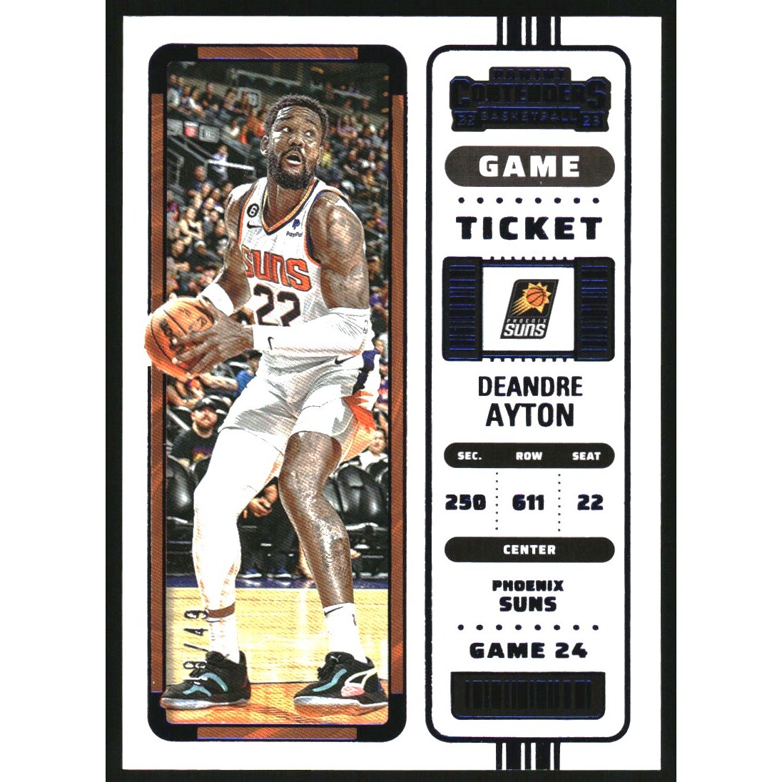 2022-23 Panini Contenders Game Ticket Blue #69 Deandre Ayton 2022-23 Panini Contenders Game Ticket Blue #69 Deandre Ayton