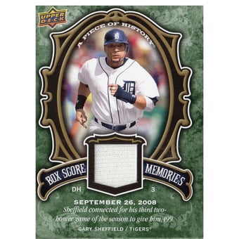 2009 UD A Piece of History Box Score Memories Jersey #BSMGS Gary Sheffield