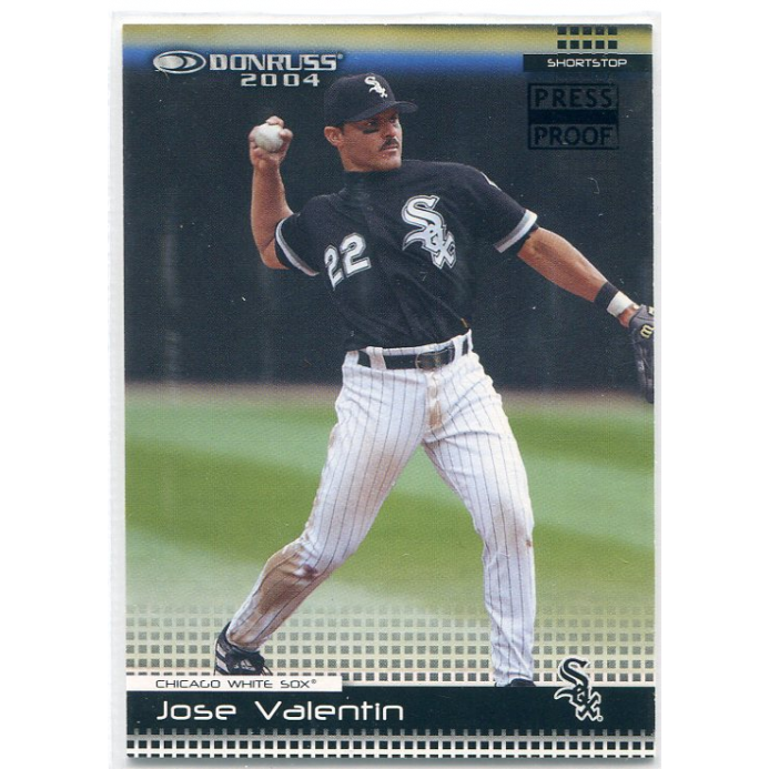 2004 Donruss Press Proofs Black #104 Jose Valentin. rookie card picture