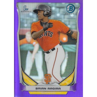 2014 Bowman Chrome Prospects Purple Refractors #BCP100 Brian Ragira