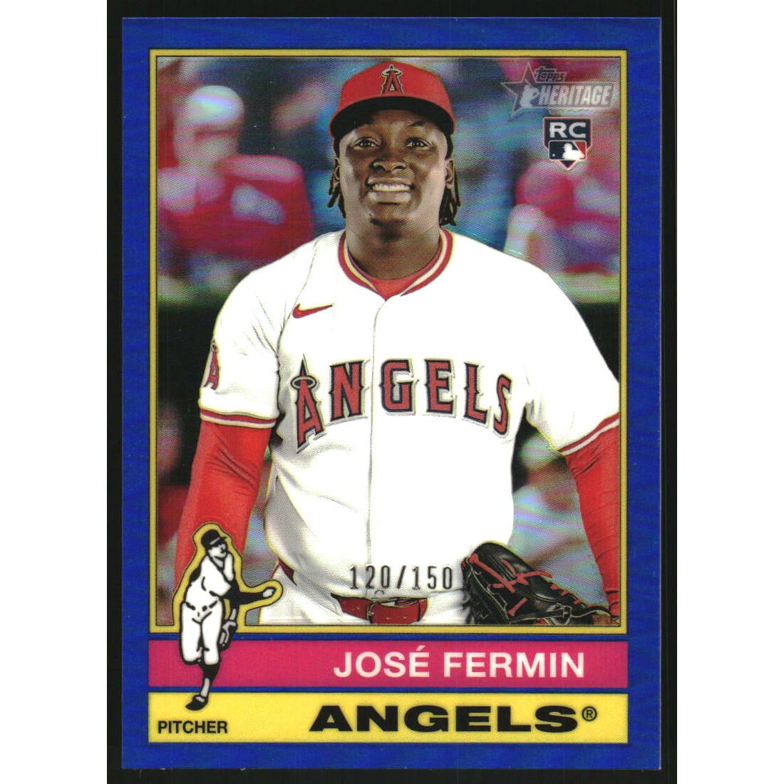 2025 Topps Heritage Chrome Blue Refractors #526 Jose Fermin