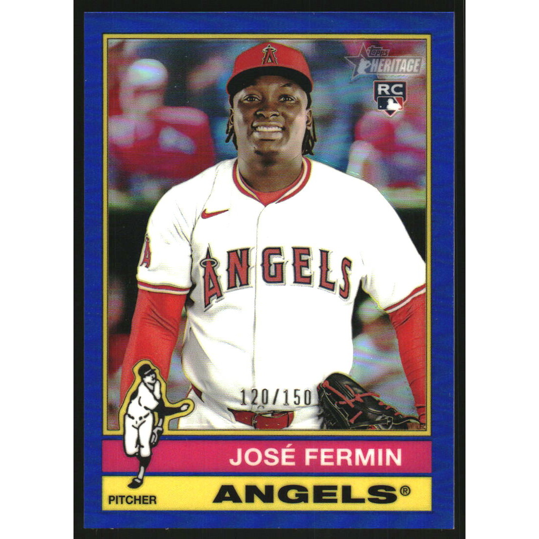 2025 Topps Heritage Chrome Blue Refractors #526 Jose Fermin. rookie card picture