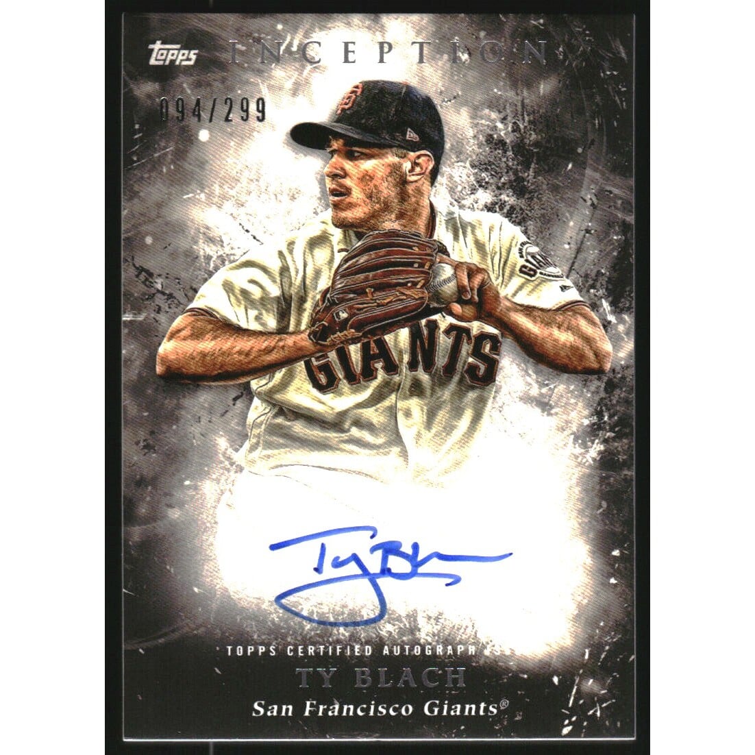 2018 Topps Inception Rookies and Emerging Stars Autographs #RESTB Ty Blach/299. rookie card picture