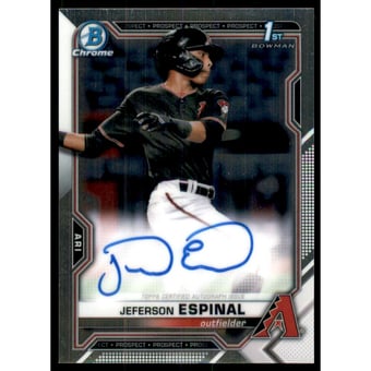 2021 Bowman Chrome Prospect Autographs #CPAJE Jeferson Espinal