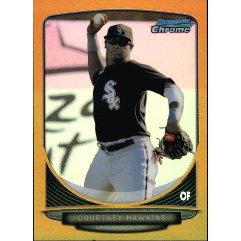 2013 Bowman Chrome Mini Gold Refractors #20 Courtney Hawkins. rookie card picture