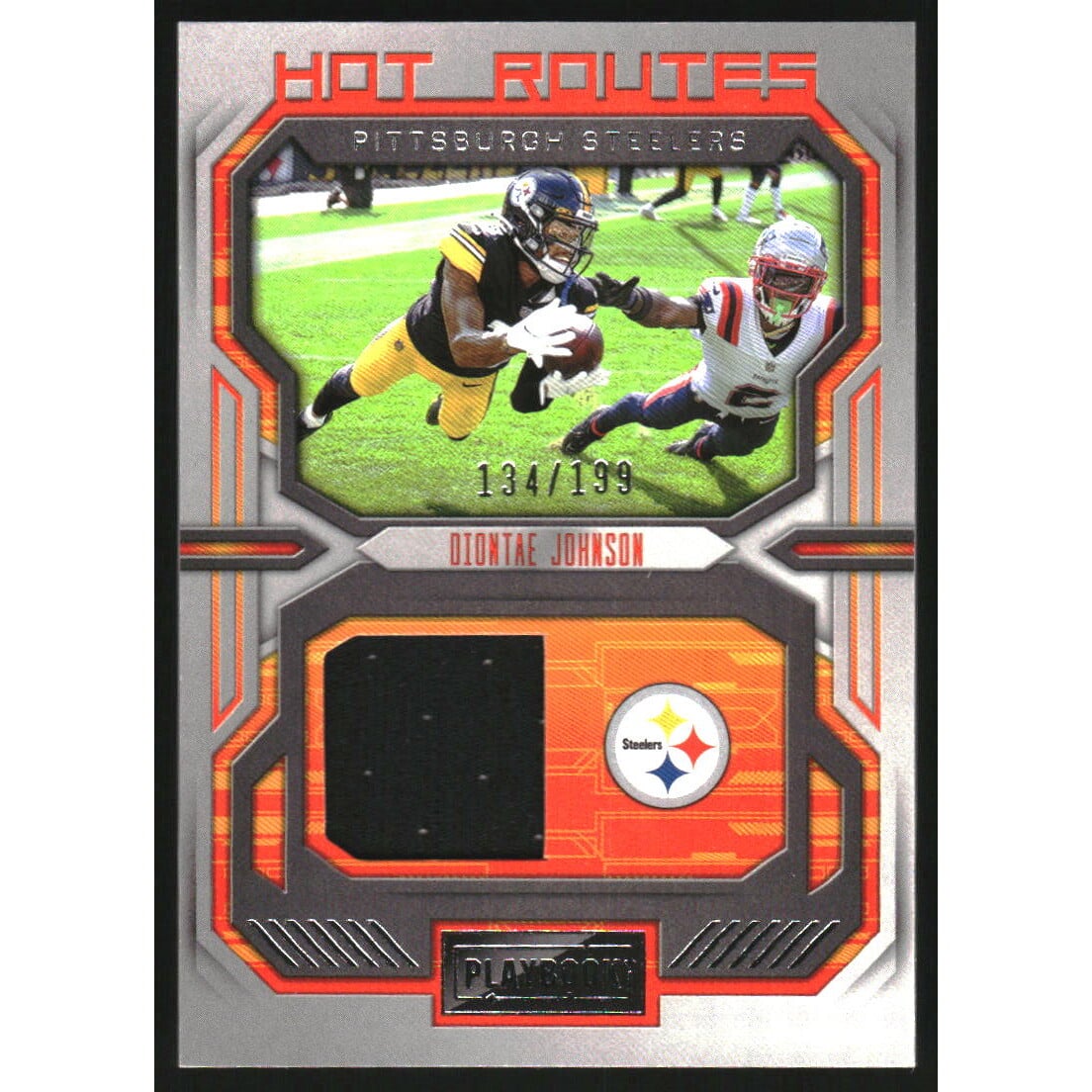 2022 Panini Playbook Hot Routes Jerseys #9 Diontae Johnson. rookie card picture