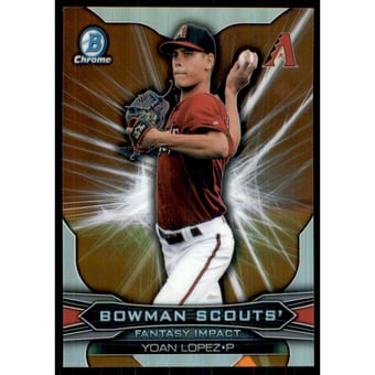 2015 Bowman Chrome Draft Scouts Fantasy Impacts Orange Refractors #BSIYL Yoan Lopez