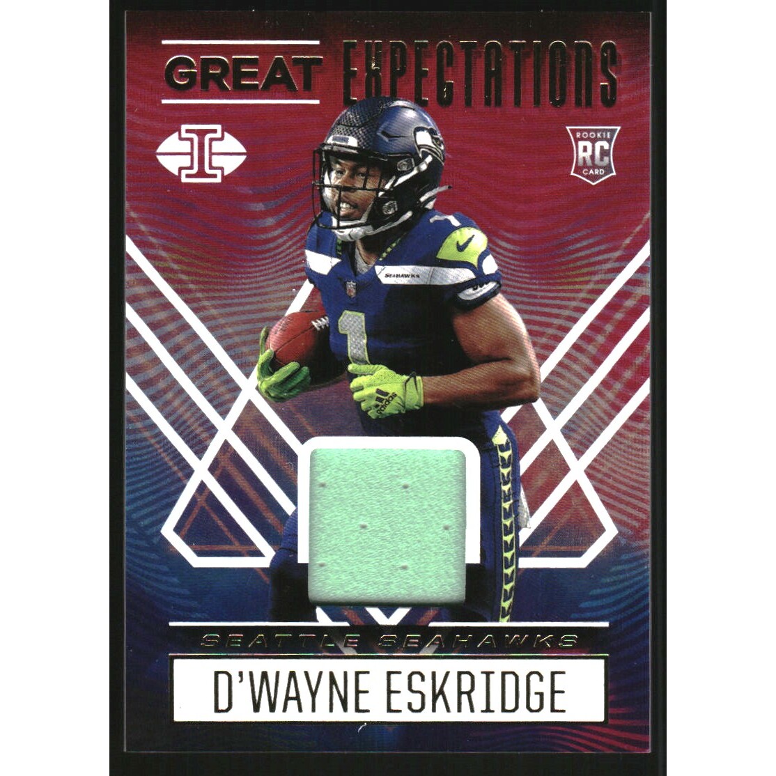 2021 Panini Illusions Great Expectations Materials #19 D'Wayne Eskridge. rookie card picture