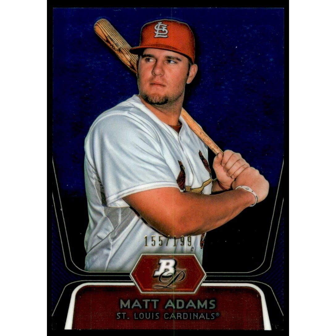 2012 Bowman Platinum Prospects Blue Refractors #BPP1 Matt Adams. rookie card picture