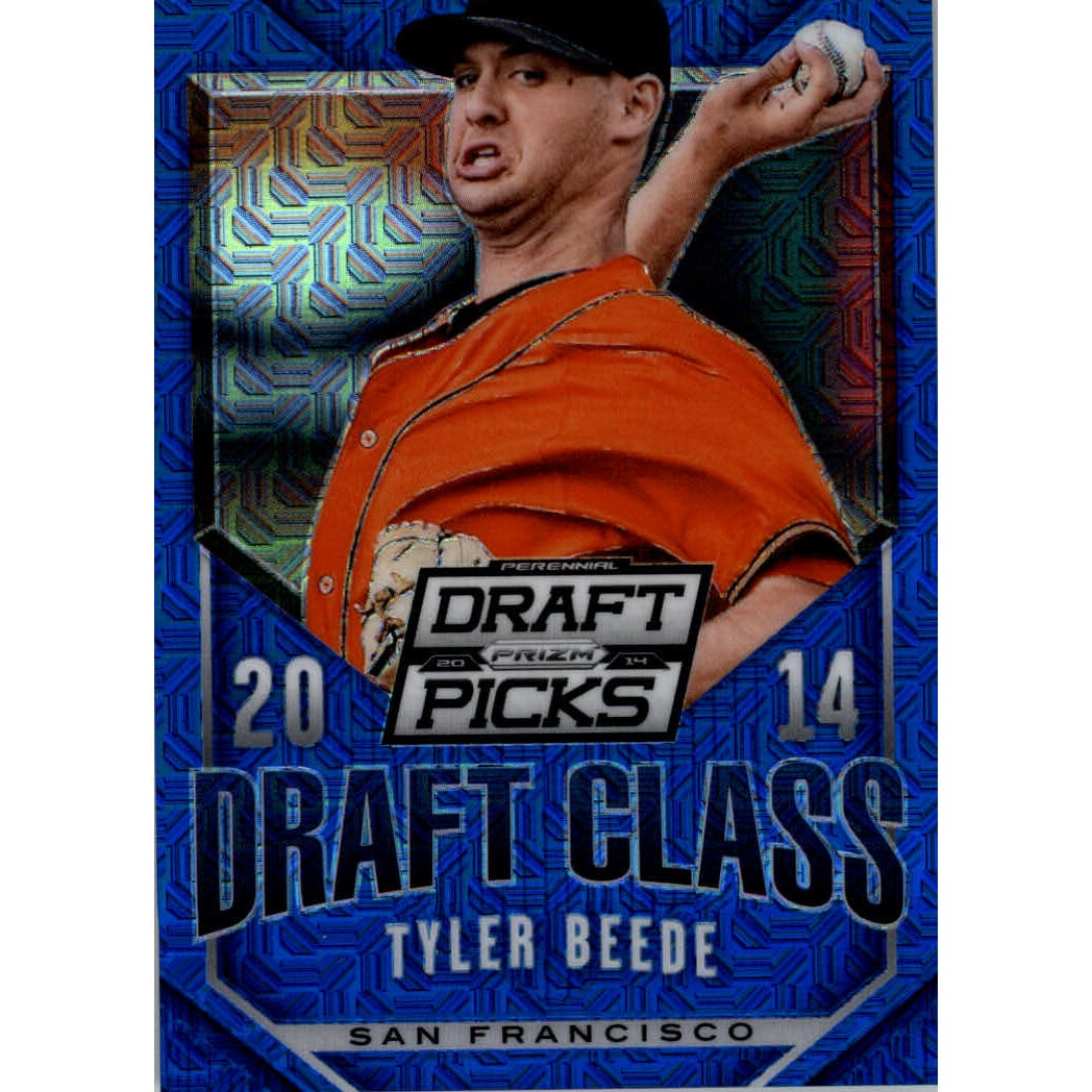 2014 Panini Prizm Perennial Draft Picks Draft Class Prizms Blue Mojo #13 Tyler Beede. rookie card picture