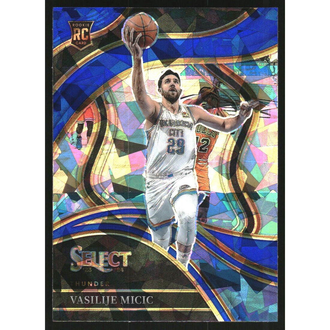 2023-24 Select Prizms Blue Cracked Ice #290 Vasilije Micic