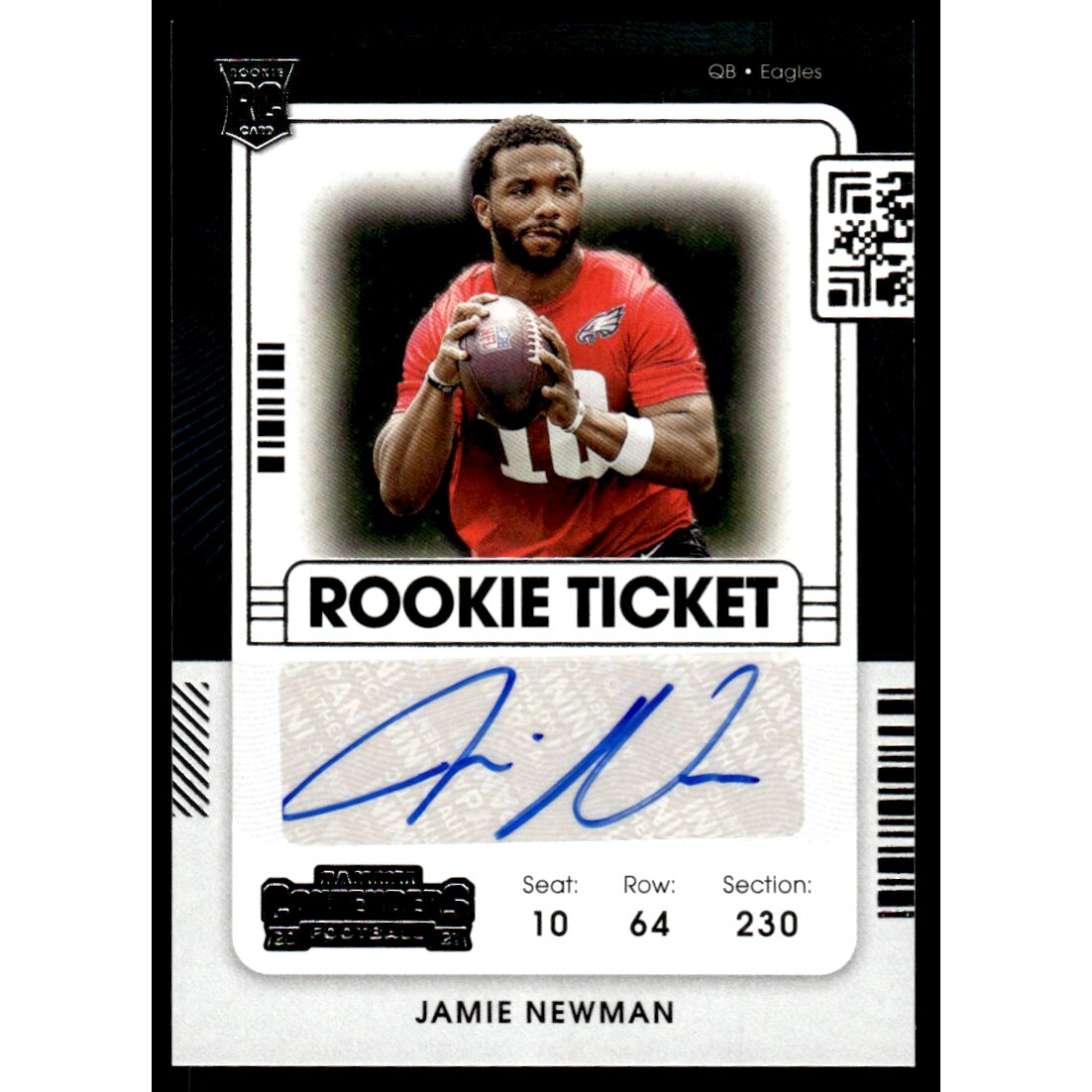 2021 Panini Contenders #300 Jamie Newman AU RC. rookie card picture