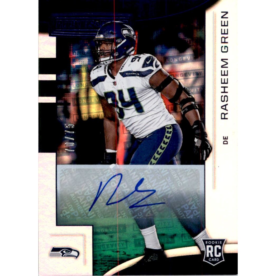 2018 Rookies and Stars Rookies Longevity Signatures Blue #169 Rasheem Green/75