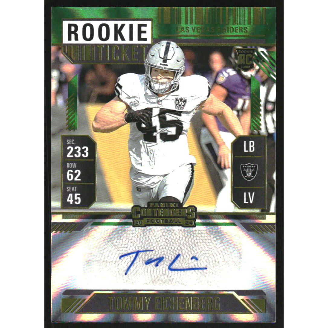 2024 Panini Contenders Opening Kickoff Ticket #214 Tommy Eichenberg AU. rookie card picture