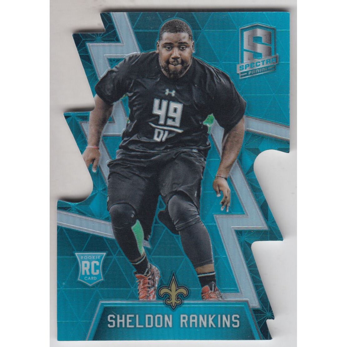 2016 Panini Spectra Neon Blue Die Cut #144 Sheldon Rankins. rookie card picture