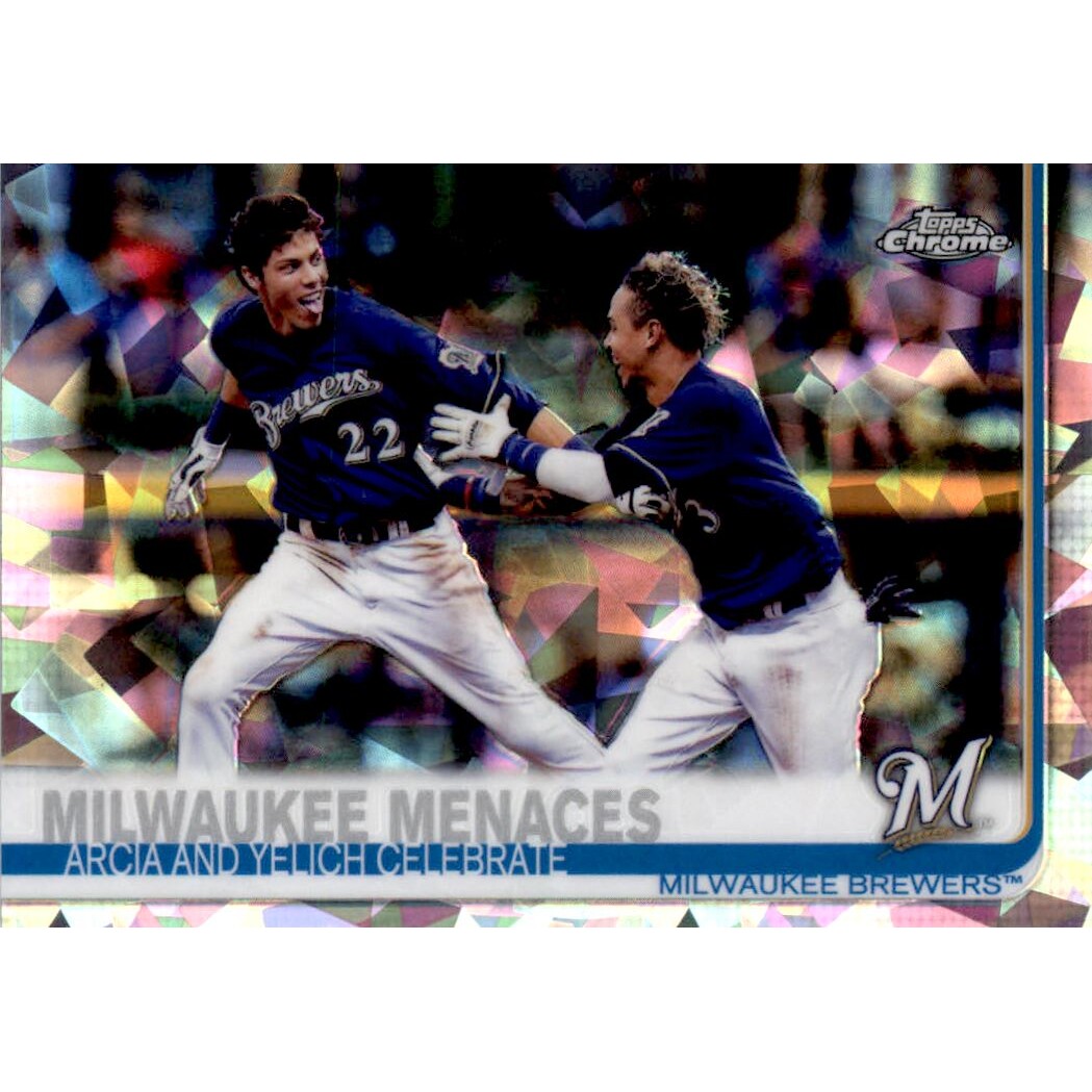 2019 Topps Chrome Sapphire #625 Milwaukee Menaces/Christian Yelich/Orlando Arcia
