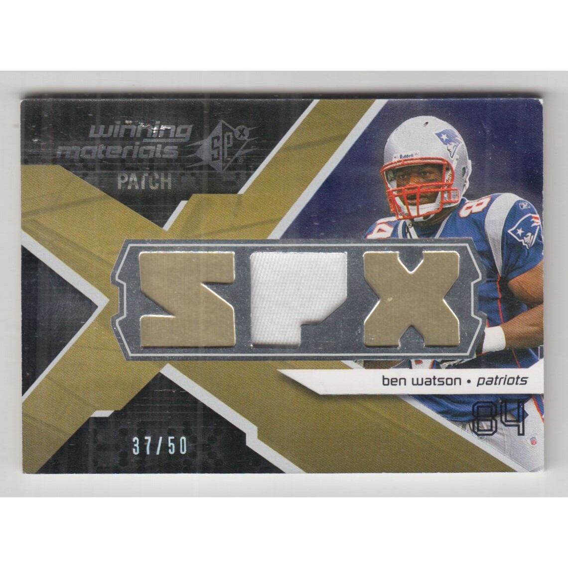 2008 SPx Winning Materials SPX Patch 50 #WMWA Ben Watson