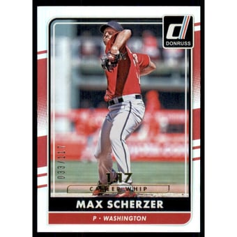 2016 Donruss Stat Line Career #100 Max Scherzer/117