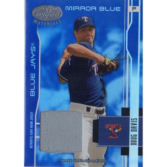 2003 Leaf Certified Materials Mirror Blue Materials #192 Doug Davis Jsy/100