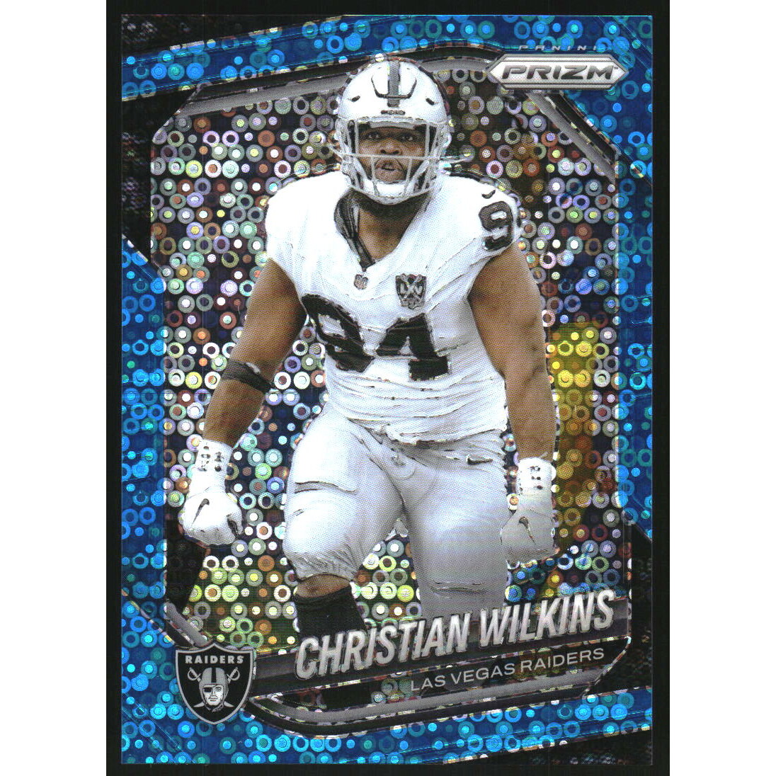 2025 Panini Prizm Prizms No Huddle Blue #40 Christian Wilkins