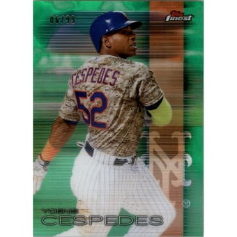 2016 Finest Green Refractors #63 Yoenis Cespedes