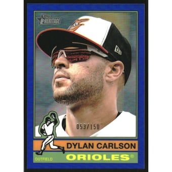 2025 Topps Heritage Chrome Blue Refractors #618 Dylan Carlson