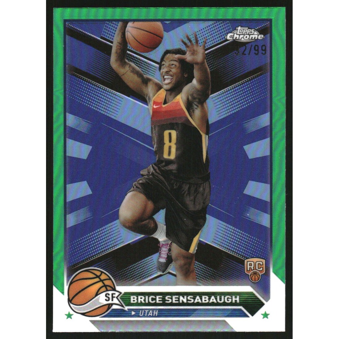 2023-24 Topps Chrome Green Refractors #73 Brice Sensabaugh