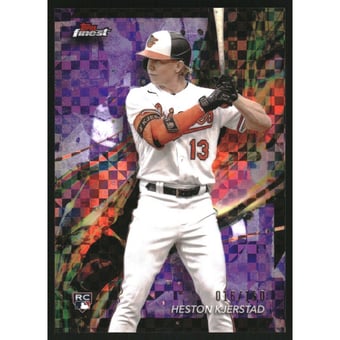 2024 Finest Purple Checkerboard Refractors #43 Heston Kjerstad