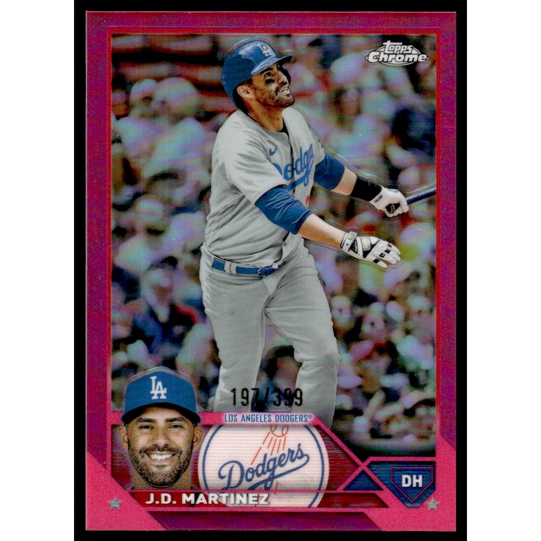 2023 Topps Chrome Magenta Refractors #98 J.D. Martinez