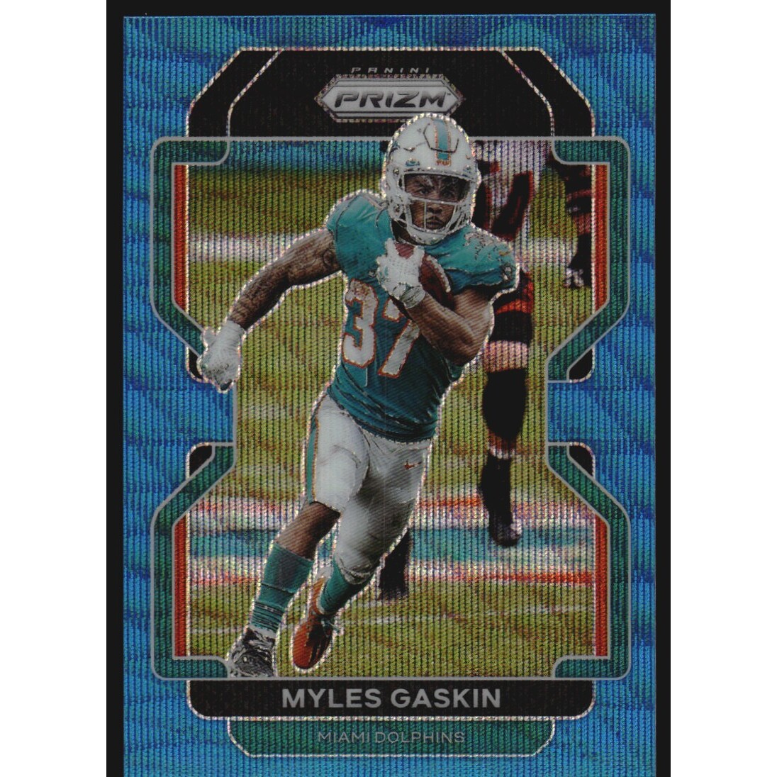 2021 Panini Prizm Prizms Blue Wave #108 Myles Gaskin