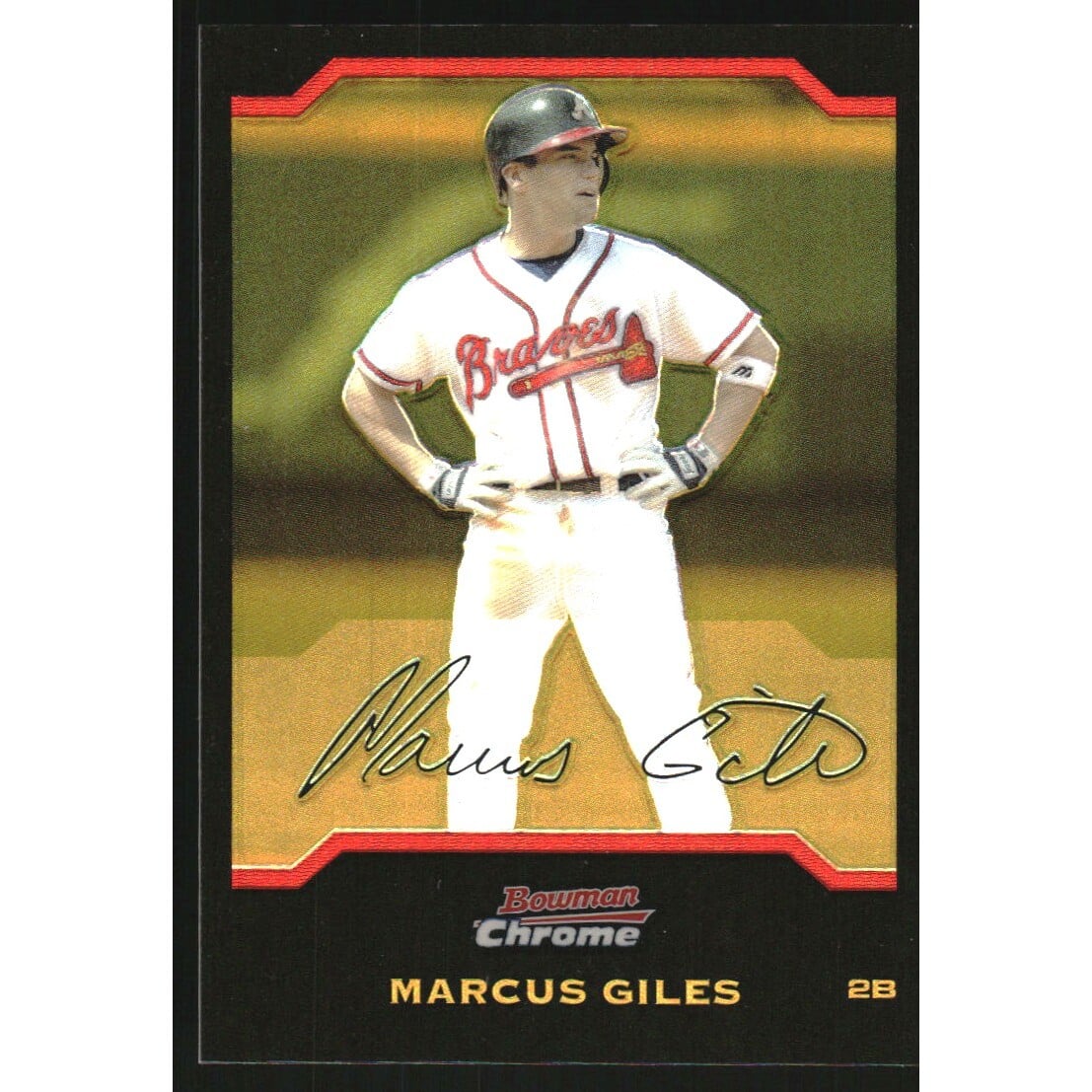 2004 Bowman Chrome Gold Refractors #82 Marcus Giles. rookie card picture