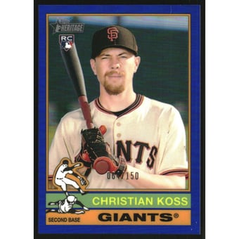 2025 Topps Heritage Chrome Blue Refractors #538 Christian Koss