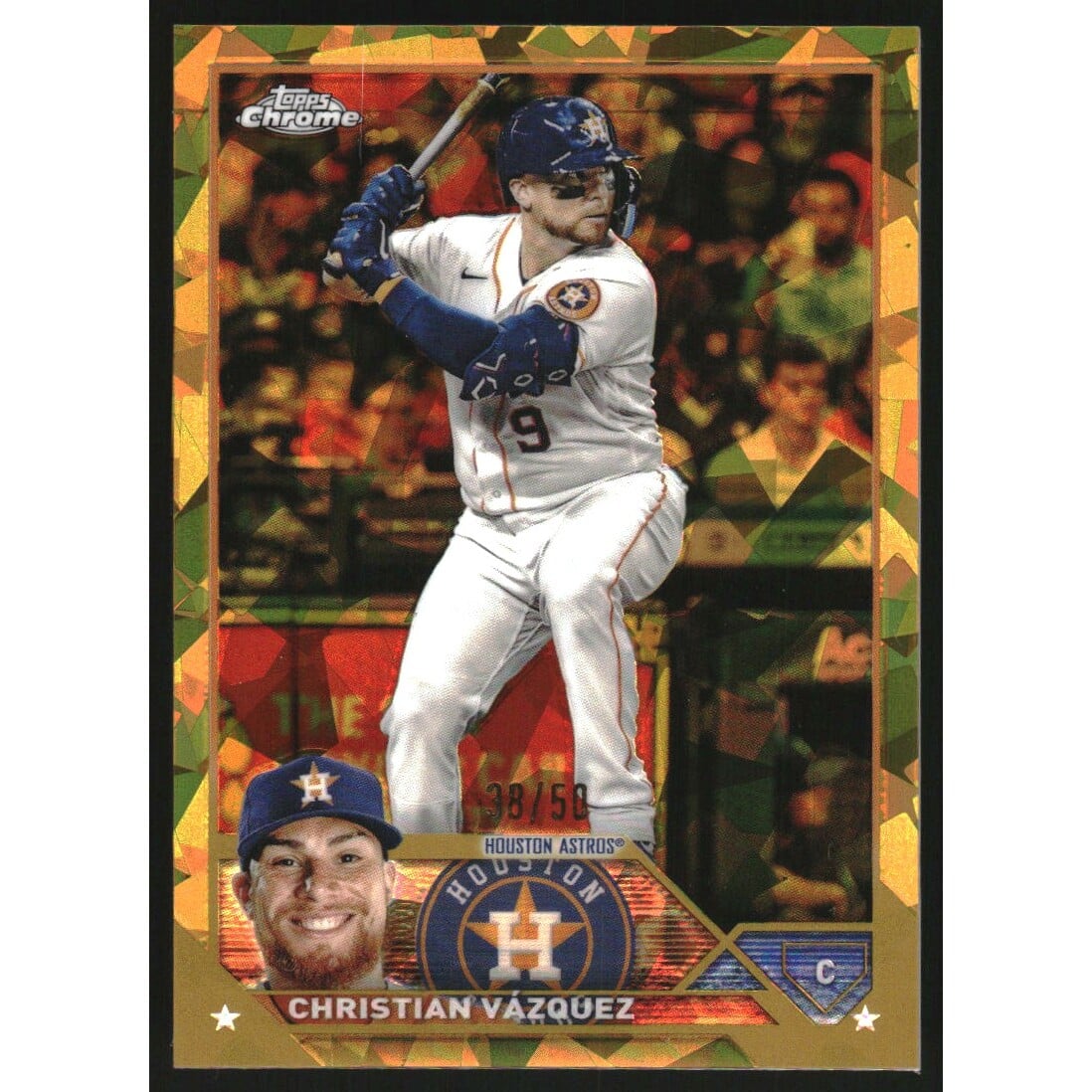 2023 Topps Chrome Sapphire Gold Refractors #157 Christian Vazquez. rookie card picture