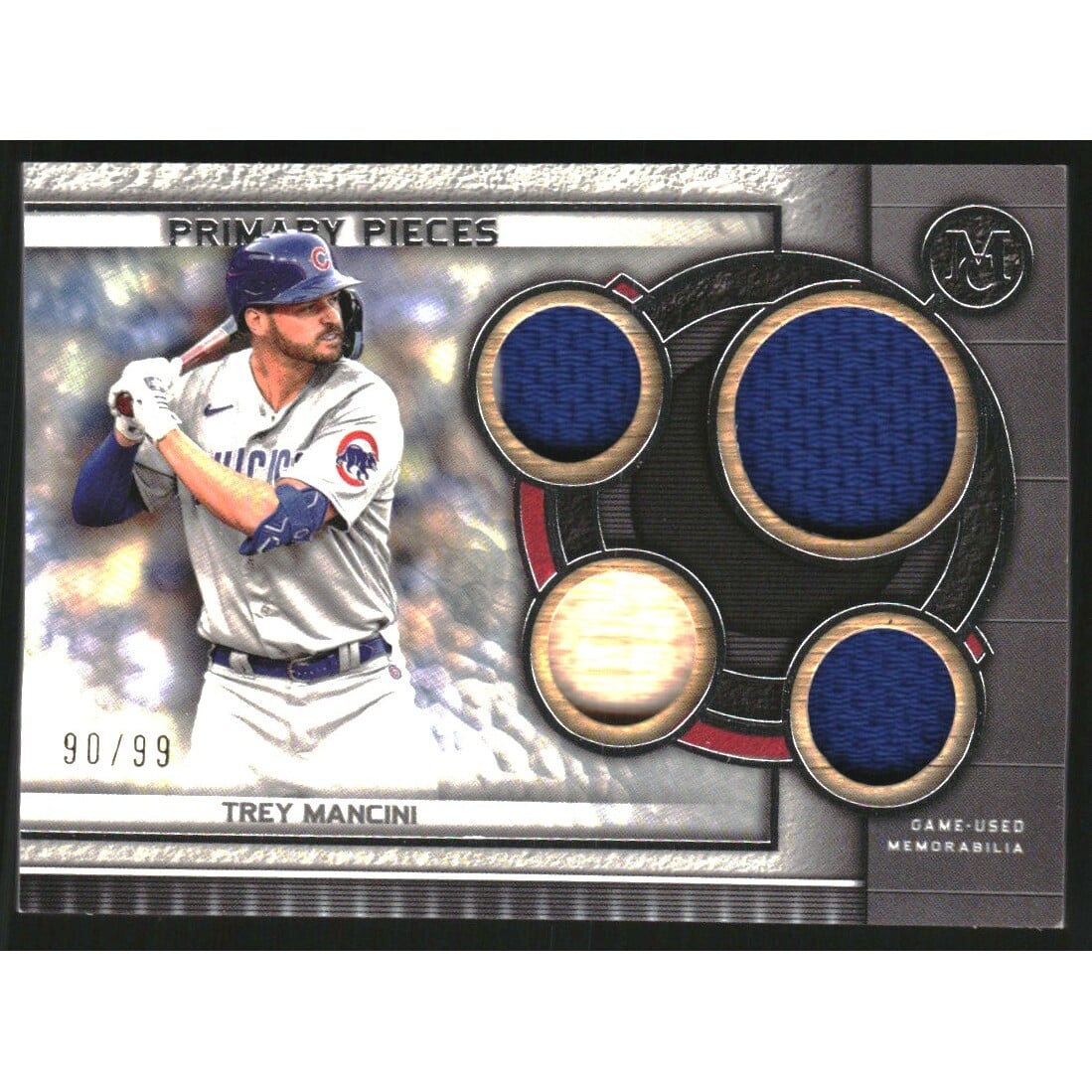 2023 Topps Museum Collection Primary Pieces Quad Relics #SPPPQRTM Trey Mancini. rookie card picture