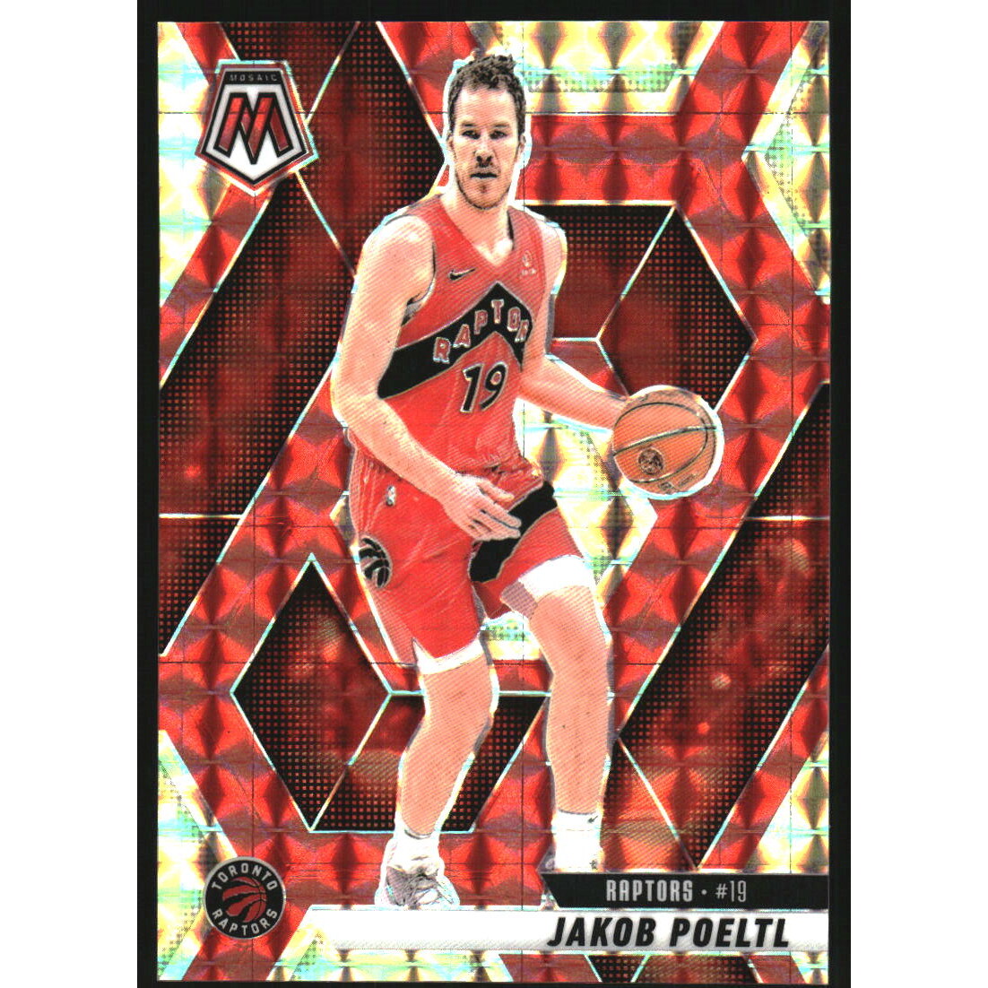 2024-25 Panini Mosaic Mosaic Choice Fusion Red and Yellow #162 Jakob Poeltl 2024-25 Panini Mosaic Mosaic Choice Fusion Red and Yellow #162 Jakob Poeltl