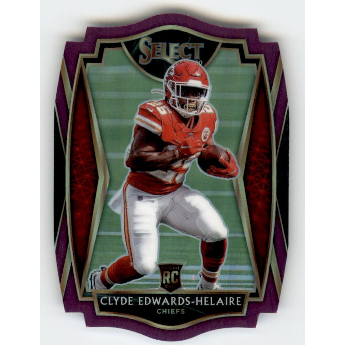 2020 Select Prizm Purple Die Cut #154 Clyde Edwards-Helaire