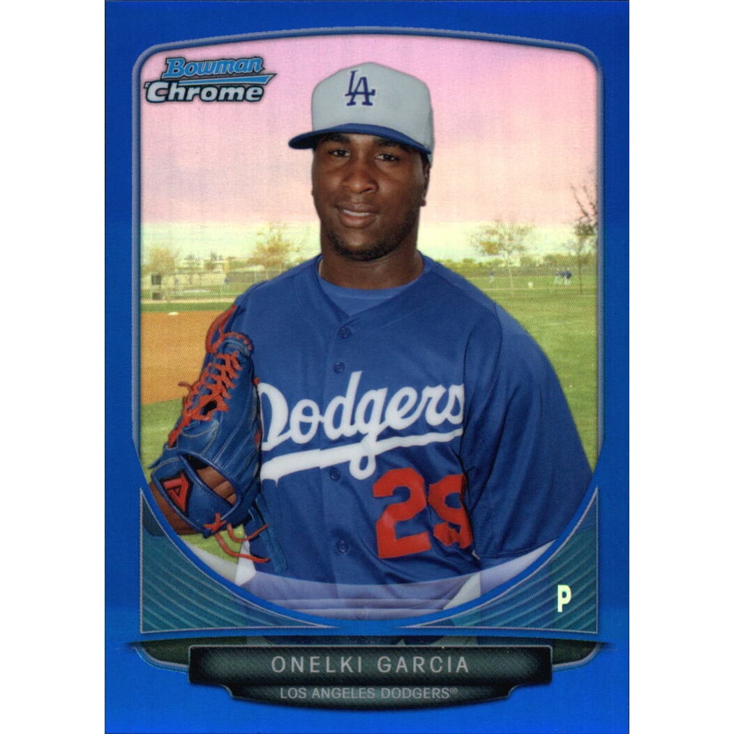 2013 Bowman Chrome Prospects Blue Refractors #BCP118 Onelki Garcia. rookie card picture