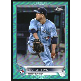 2022 Topps Chrome Aqua Refractors #122 Hyun-Jin Ryu