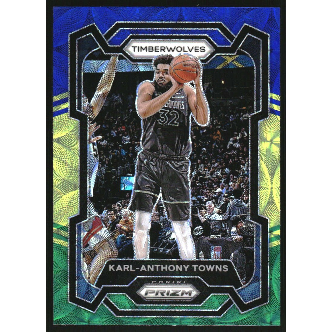 2023-24 Panini Prizm Prizms Choice Blue Yellow and Green #78 Karl-Anthony Towns