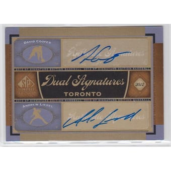 2012 SP Signature Dual Signatures #TOR12 David Cooper/Andrew Liebel E