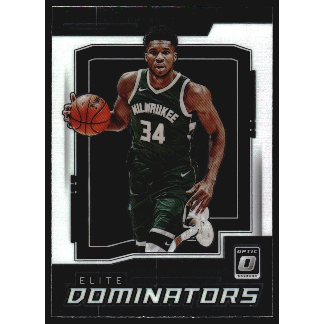 2021-22 Donruss Optic Elite Dominators #5 Giannis Antetokounmpo. rookie card picture