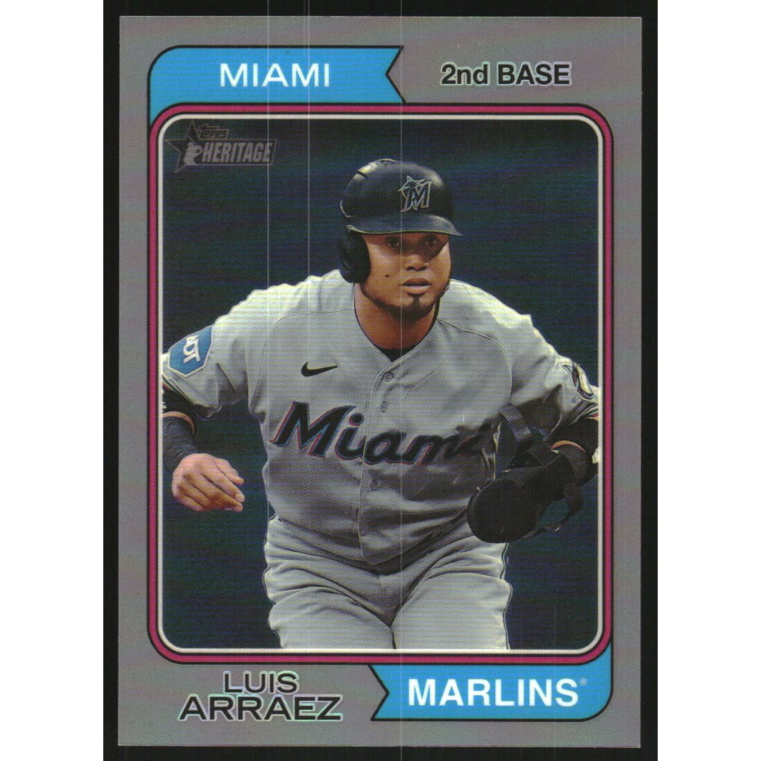 2023 Topps Heritage Chrome Silver Refractors #615 Luis Arraez. rookie card picture