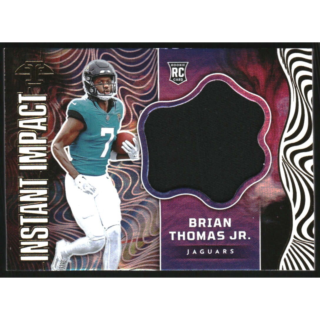 2024 Panini Illusions Instant Impact Jerseys #13 Brian Thomas Jr.. rookie card picture