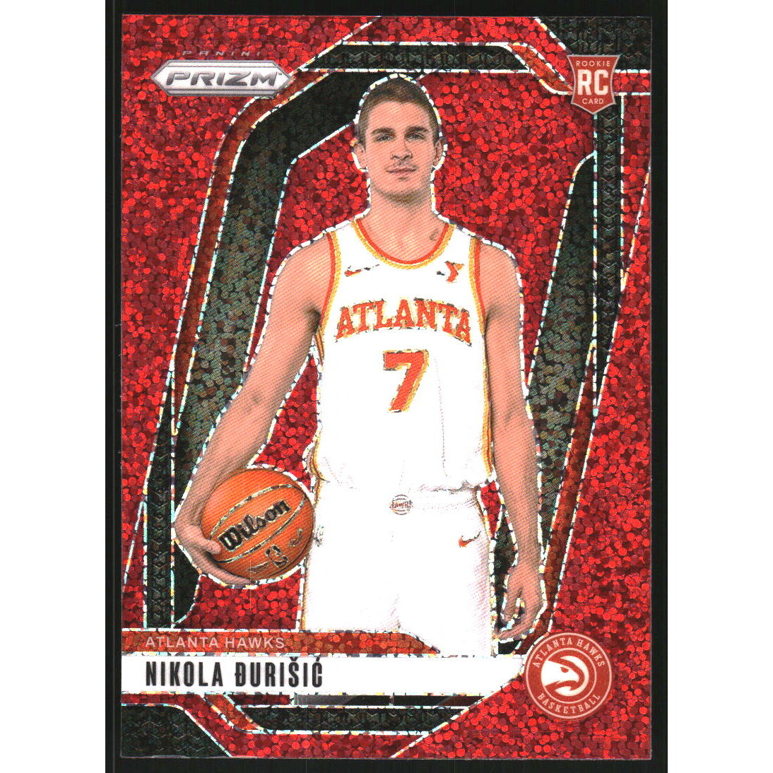 2024-25 Panini Prizm Prizms Red Sparkle #229 Nikola Durisic
