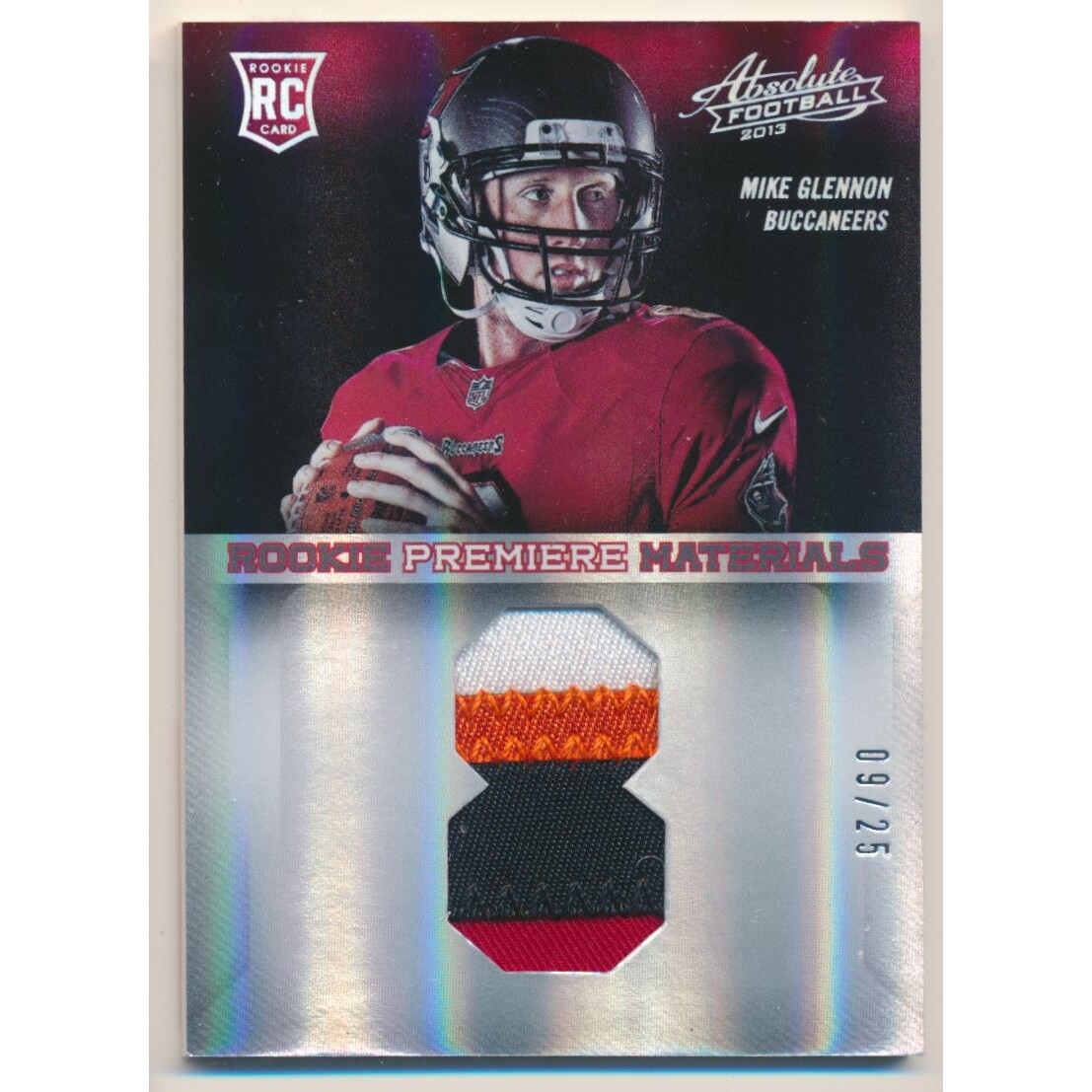 2013 Absolute Rookie Premiere Materials Oversize Jersey Number Prime #228 Mike Glennon
