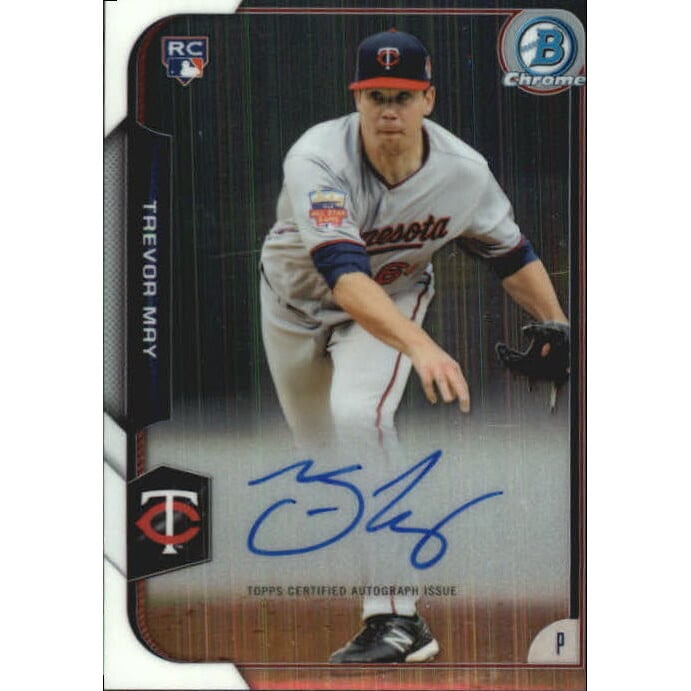 2015 Bowman Chrome Rookie Autographs #BCARTM Trevor May. rookie card picture