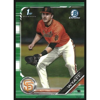 2019 Bowman Chrome Draft Green Refractors #BDC29 Logan Wyatt